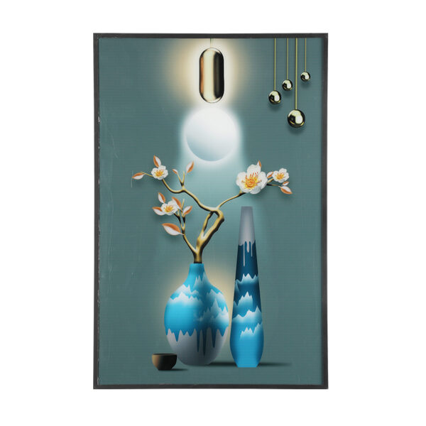 BH06 wall art light floral vase artwork with LEDs off