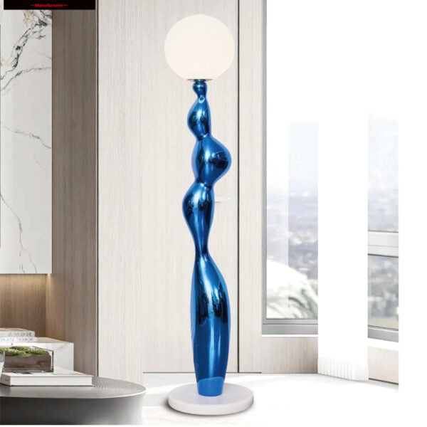 Abstract female body floor lamp in electroplate blue – Model L6911